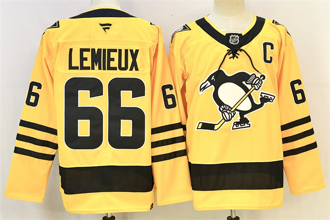 Pittsburgh Penguins #66 Mario Lemieux Gold 2025-26 With C Patch Alternate Stitched Jersey - Zenithce