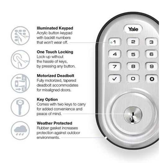 Yale Assure Lock Push Button Deadbolt with Z-Wave YRD216ZW210BP - Zenithce