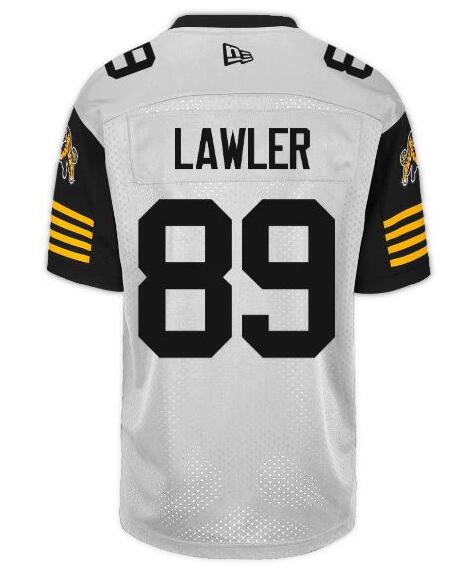CFL Hamilton tiger cats #89 LAWLER Crested Away White Jersey - Zenithce