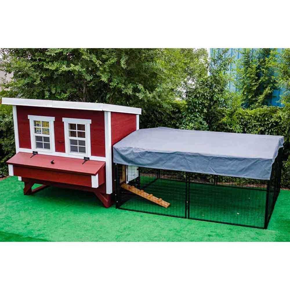 OverEZ Chicken Coops Tarp 8 ft. Chicken Run - Zenithce