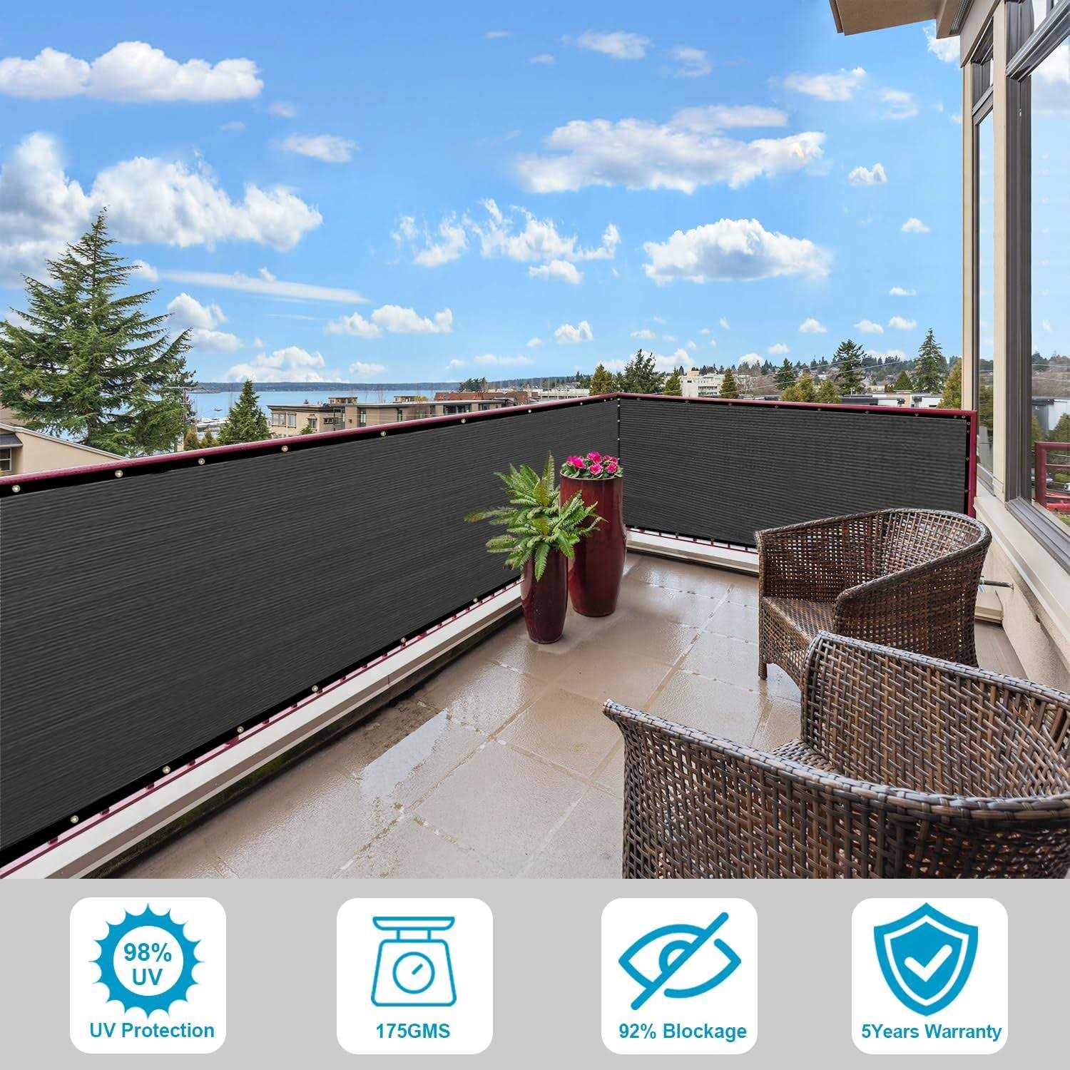 KANAGAWA Privacy Screen Fence 90% Blockage Heavy Duty 175 GSM Fencing Mesh Net Cover for Outdoor Wall Garden Yard Backyard 40 Cable Zip - Zenithce