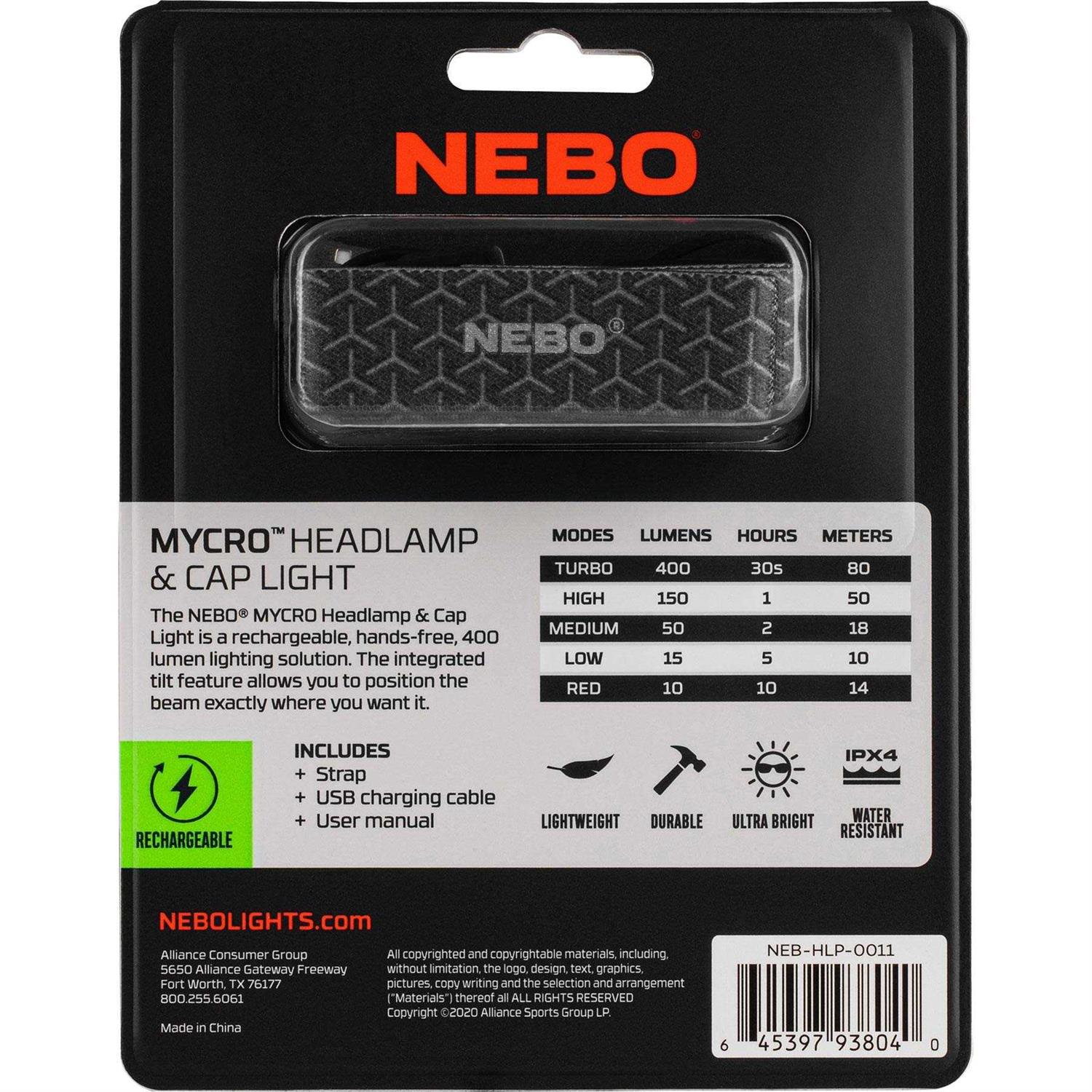 Nebo Mycro 500+ Headlamp & Cap-Light - Zenithce