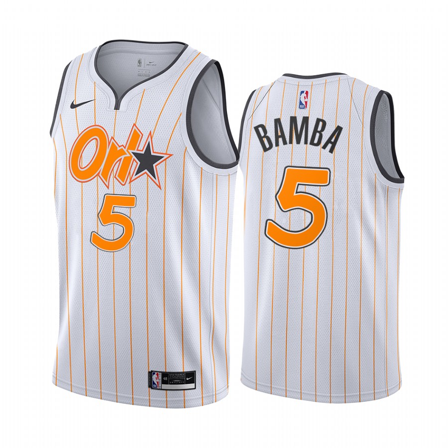 Magic #5 Mohamed Bamba White Swingman 2020-21 City Edition Jersey - Zenithce