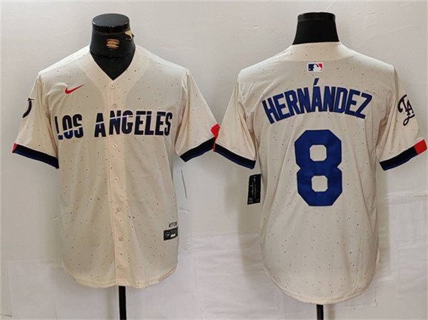 Brooklyn Dodgers #8 Kiké Hernández Cream Stitched Jersey - Zenithce
