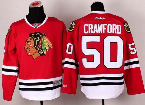 Blackhawks #50 Corey Crawford Red Stitched Jersey - Zenithce