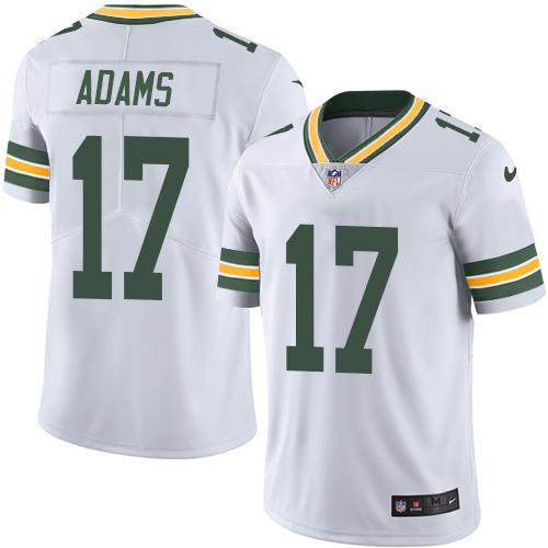 Packers #17 Davante Adams White Stitched Limited Rush Nike Jersey - Zenithce