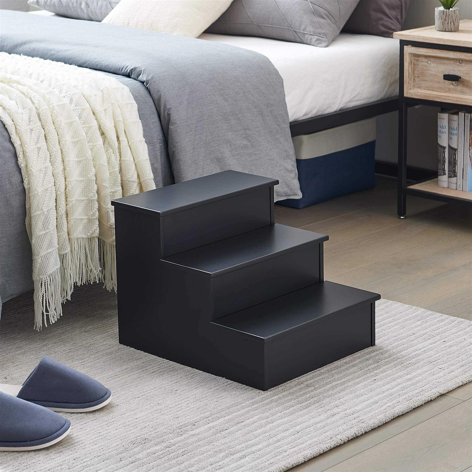 Kings Brand Furniture Darien 3 Step Wood Step Stool for Adults or Kids - Zenithce