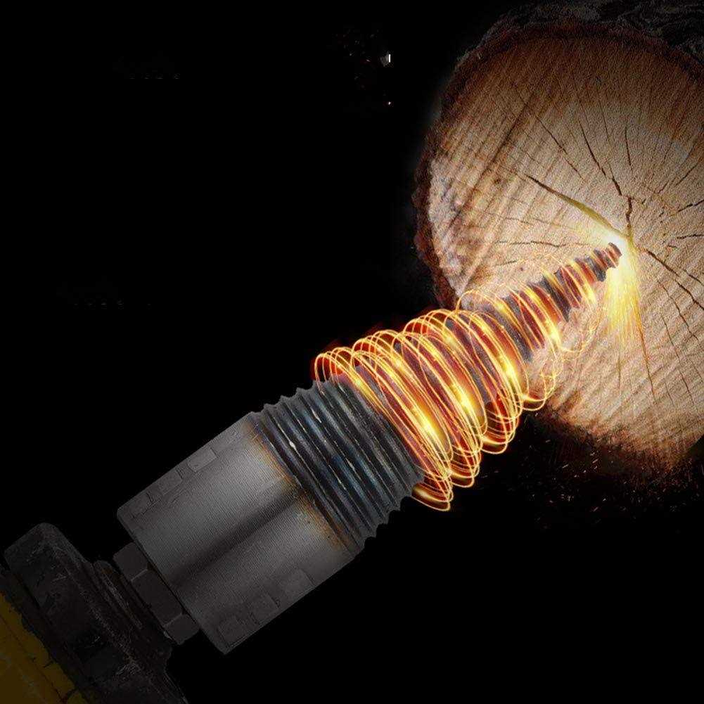 Firewood Log Splitter 45mm+32mm 6PCS Wood Log Splitter Firewood Detachable Drill Bit Heavy Duty Electric Drills Screw Cone Driver Hex + Square + - Zenithce