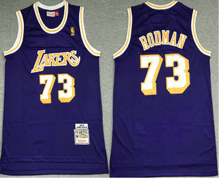 Los Angeles Lakers #73 Dennis Rodman Purple 1998-99 Hardwood Classics Soul Swingman Stitched Throwback Jersey - Zenithce