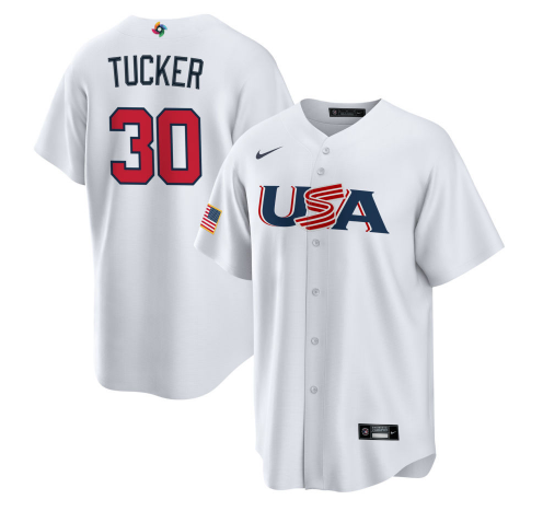 USA #30 Kyle Tucker 2023 White World Classic Stitched Jersey - Zenithce