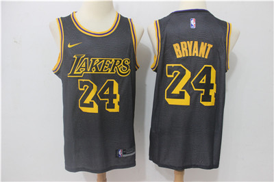 Lakers #24 Kobe Bryant Black City Edition Swingman Jersey - Zenithce