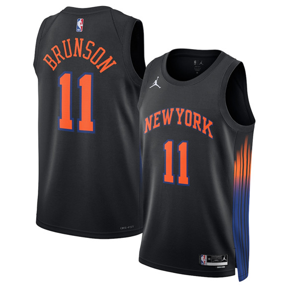 New York Knicks #11 Jalen Brunson Jalen Brunson Black 2025 Statement Edition Stitched Jersey - Zenithce
