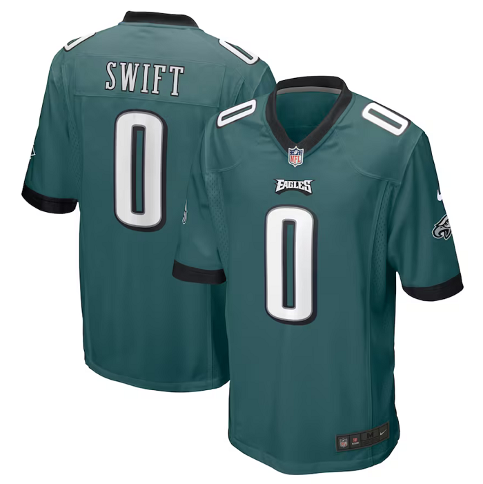 Philadelphia Eagles #0 D'Andre Swift Green 2023 Draft Stitched Game Jersey - Zenithce