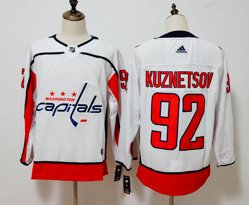 Washington Capitals #92 Evgeny Kuznetsov White Stitched Adidas Jersey - Zenithce