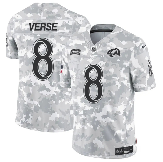 Los Angeles Rams #8 Jared Verse Arctic Camo 2024 F.U.S.E. Salute To Service Limited Stitched Jersey - Zenithce