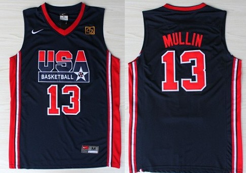 1992 Olympics Team USA #13 Chris Mullin Navy Blue Swingman Jersey - Zenithce
