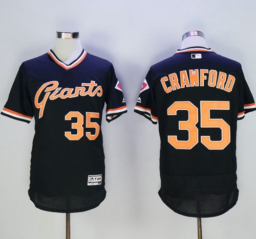 Giants #35 Brandon Crawford Black Flexbase Authentic Collection Cooperstown Stitched Jersey - Zenithce