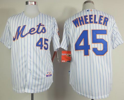 Mets #45 Zack Wheeler White(Blue Strip) Home Cool Base Stitched Jersey - Zenithce