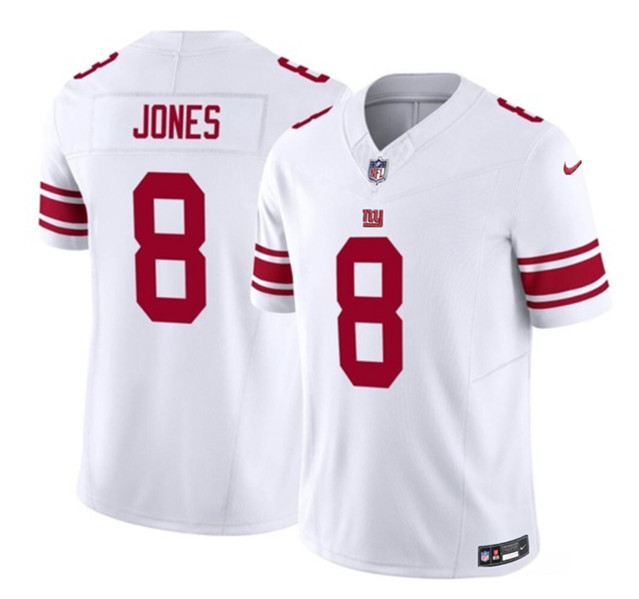 New York Giants #8 Daniel Jones White 2023 F.U.S.E. Vapor Untouchable Limited Stitched Jersey - Zenithce