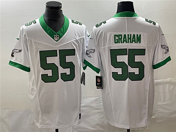 Philadelphia Eagles #55 Brandon Graham White 2023 F.U.S.E. Vapor Untouchable Stitched Jersey - Zenithce
