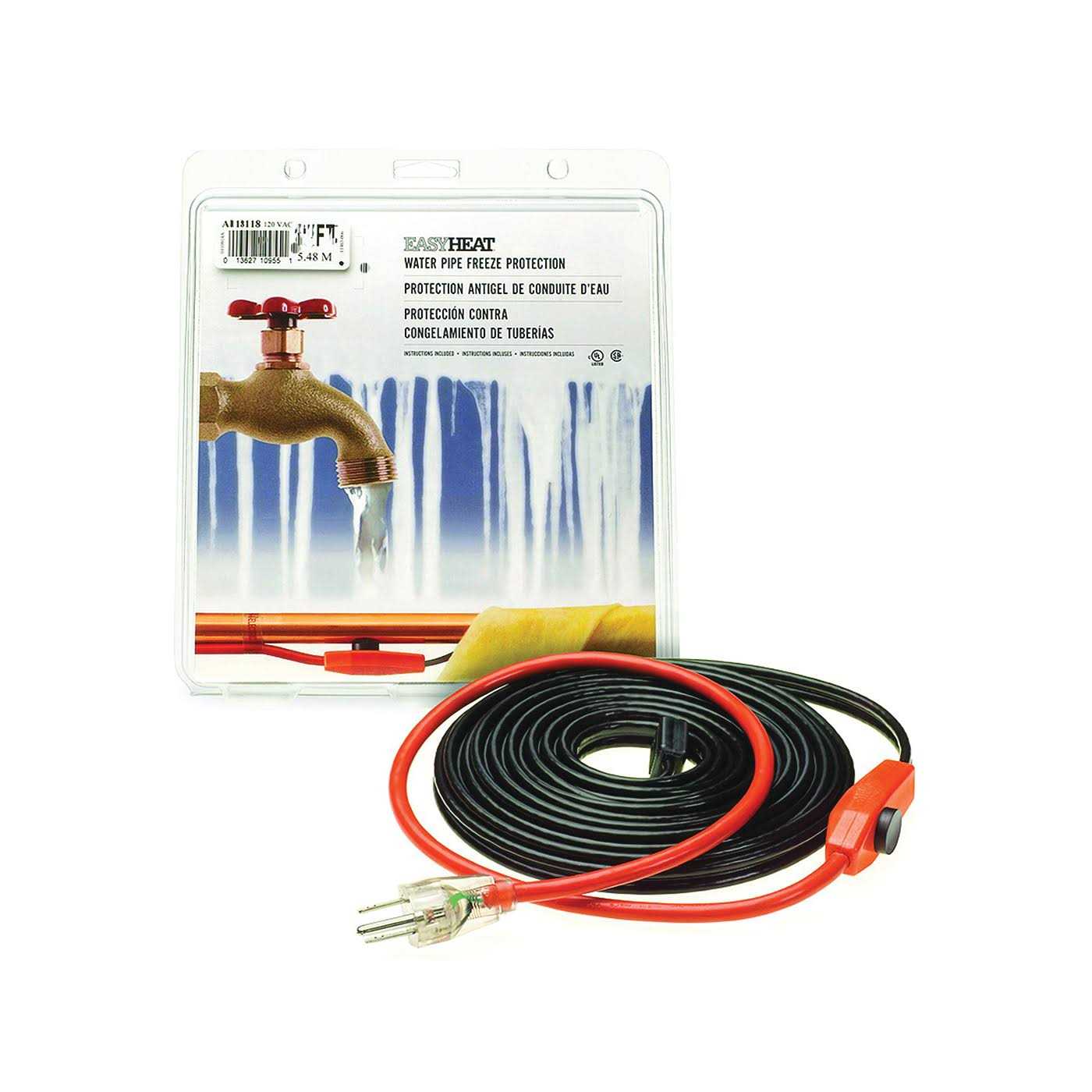 Easy Heat 10815 Freeze Free Self Regulating Water Pipe Heating Cable Kit - Zenithce