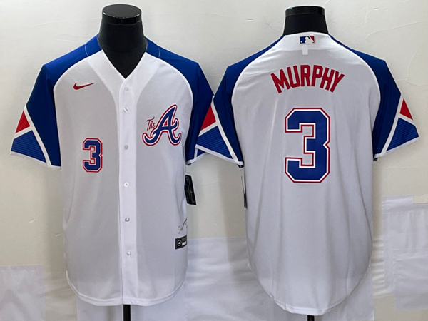 Atlanta Braves #3 Dale Murphy White 2023 City Connect Cool Base With Patch Stitched Jersey - Zenithce