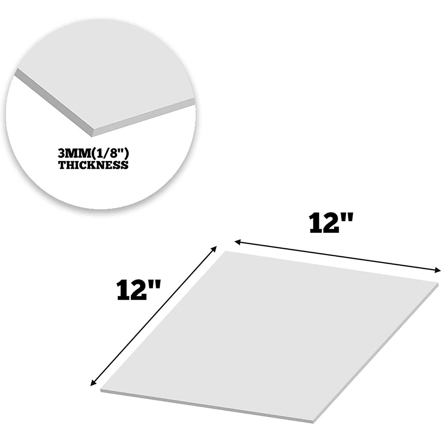 Expanded PVC Sheet Lightweight Rigid Foam 12 x 12 inches White Ideal for Signage, Displays, and Digital/Screen Printing - Zenithce