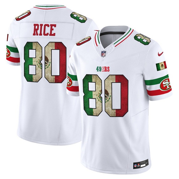 San Francisco 49ers #80 Jerry Rice White 2025 F.U.S.E. Mexico Vapor Limited Football Stitched Jersey - Zenithce
