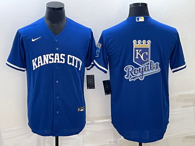 Kansas City Royals Royal Team Big Logo Cool Base Stitched Jersey - Zenithce