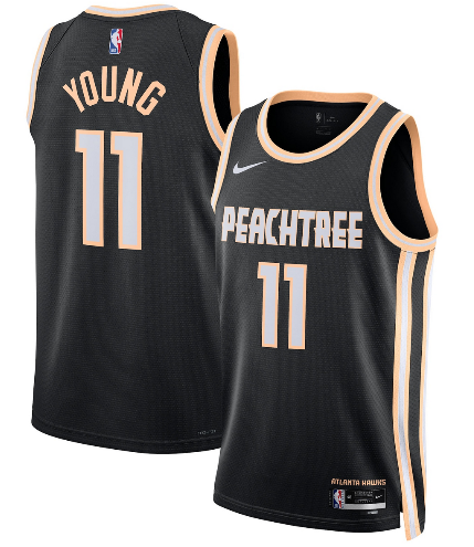 Atlanta Hawks #11 Trae Young Black 2025-26 City Edition Swingman Stitched Jersey - Zenithce