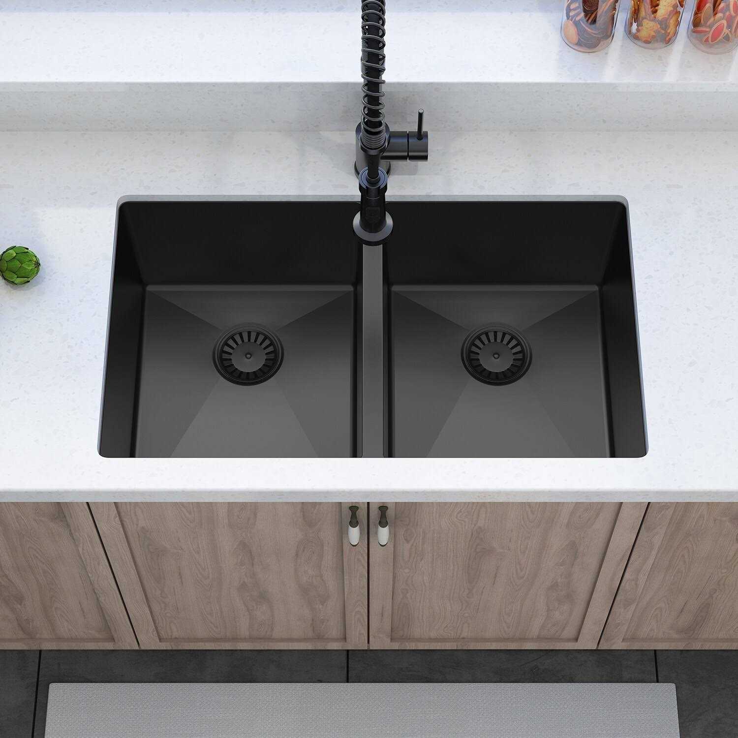Sinber 32 in. Undermount Double Bowl 18 Gauge 304 HU3219D-SW - Zenithce