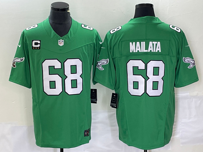Philadelphia Eagles #68 Jordan Mailata Green 2023 F.U.S.E. With C Patch Vapor Untouchable Stitched Jersey - Zenithce
