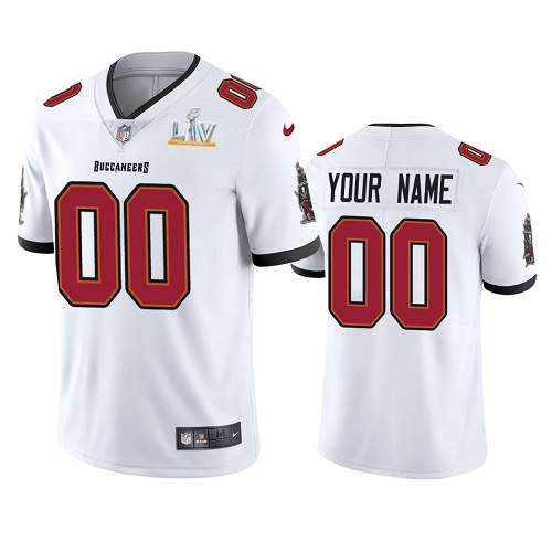 Tampa Bay Buccaneers Customized Custom White 2021 Super Bowl LV Limited Stitched Jersey - Zenithce