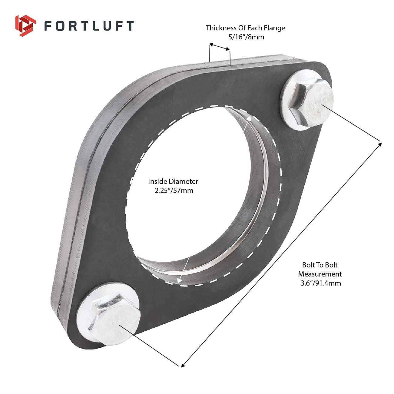 FORTLUFT Exhaust Flange Connection Kit Mild Steel - Zenithce