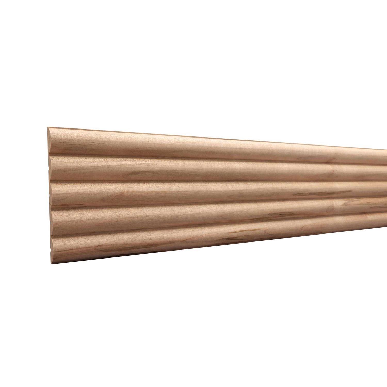 Ornamental Mouldings 5 in. D x 0.438 in. W x 48 in. L Wood Panel Moulding Reeded Bead Accent - Zenithce