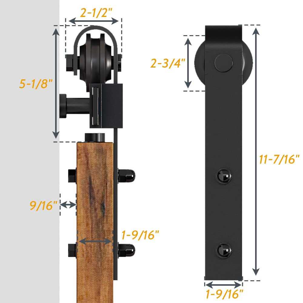 SKYSEN Single Sliding Barn Door Hardware kit, Barn Door Track, 1/4” Thick Material - Zenithce
