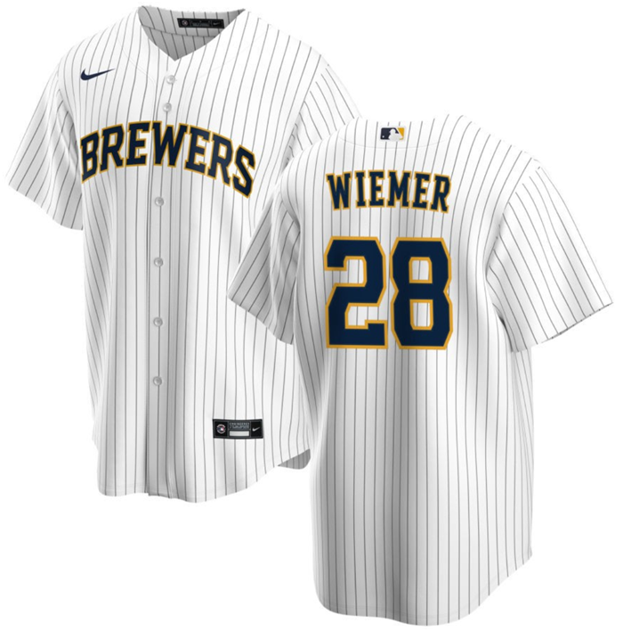 Milwaukee Brewers #28 Joey Wiemer White Cool Base Stitched Jersey - Zenithce