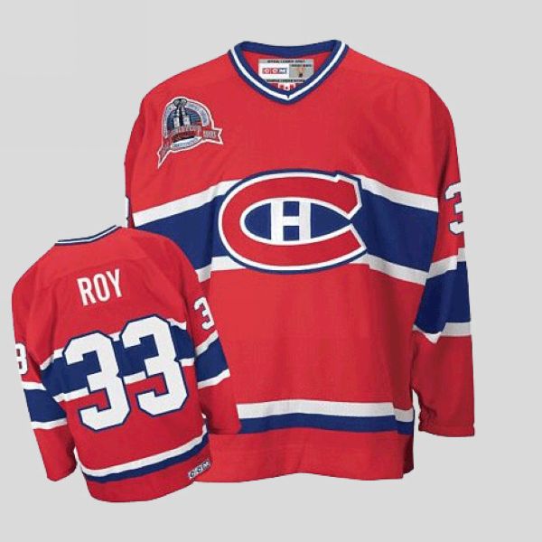 Canadiens #33 Patrick Roy Stitched Red CCM Jersey - Zenithce