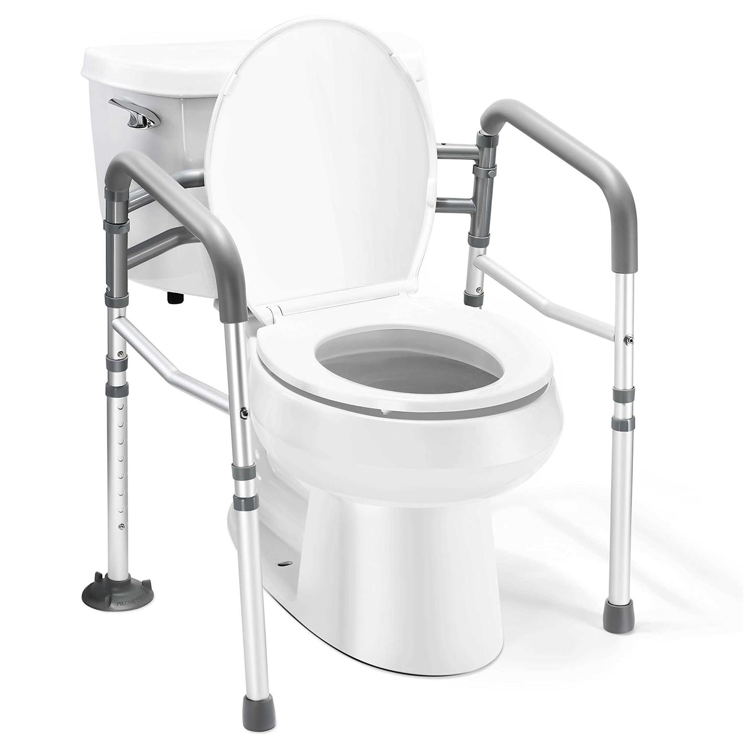 Toilet Safety Frame & Rails Stability Bathroom Handrails Assist Grab Bar Handles & Railings for Elderly - Zenithce