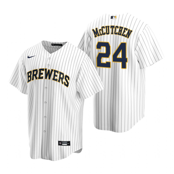 Milwaukee Brewers #24 Andrew McCutchen White Cool Base Stitched Jersey - Zenithce