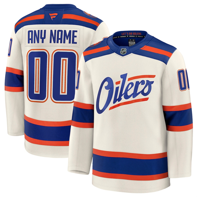 Edmonton Oilers Custom Light Beige Alternate Stitched Jersey - Zenithce