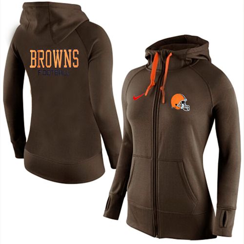 Women's Nike Cleveland Browns Full-Zip Performance Hoodie Brown - Zenithce