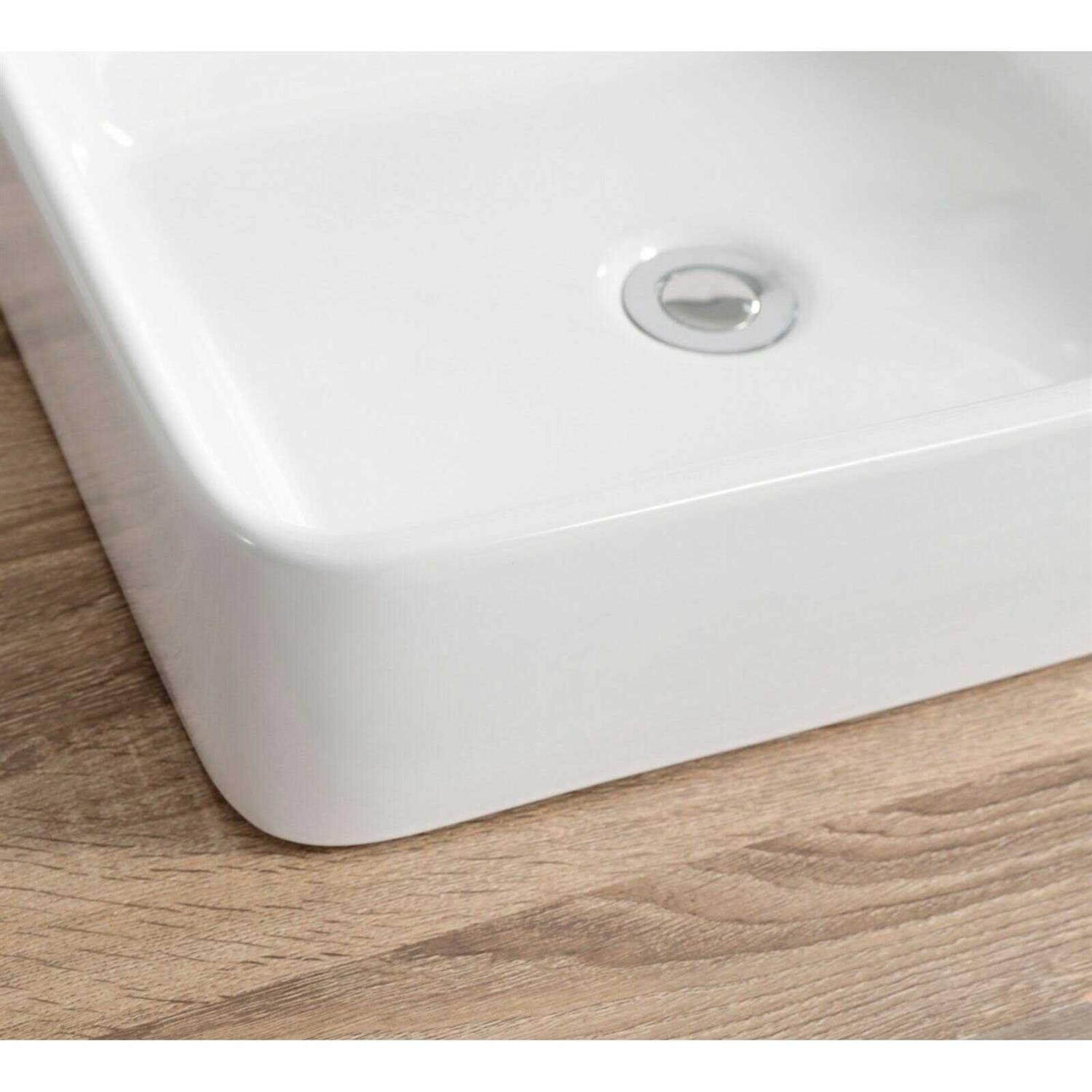 Deervalley DV-1V0048 Liberty 12” White Ceramic Rectangular Vessel Bathroom Sink - Zenithce