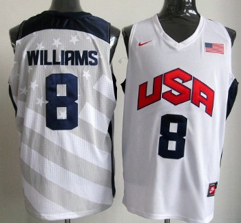 2012 Olympics Team USA #8 Deron Williams Revolution 30 Swingman White Jersey - Zenithce