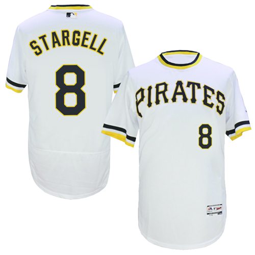 Pirates #8 Willie Stargell White Flexbase Authentic Collection Cooperstown Stitched Jersey - Zenithce