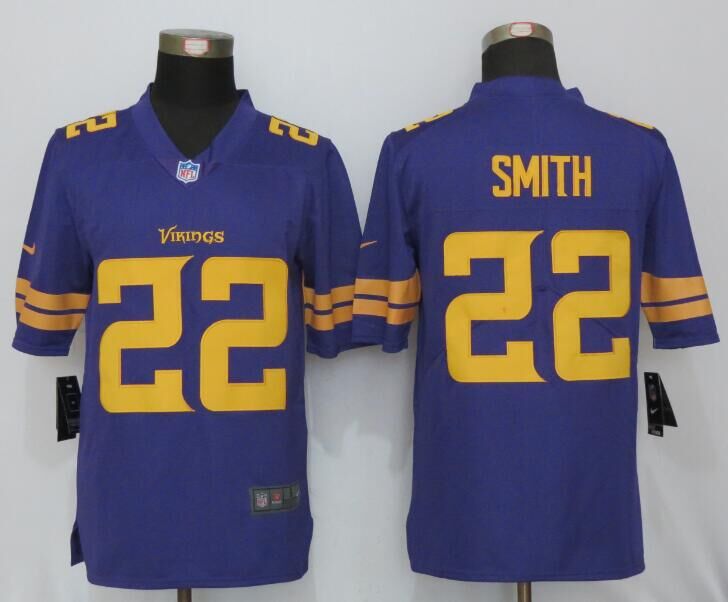 Vikings #22 Harrison Smith Purple Limited Rush Stitched Nike Jersey - Zenithce
