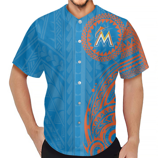 Miami Marlins Blue Baseball Jersey - Zenithce