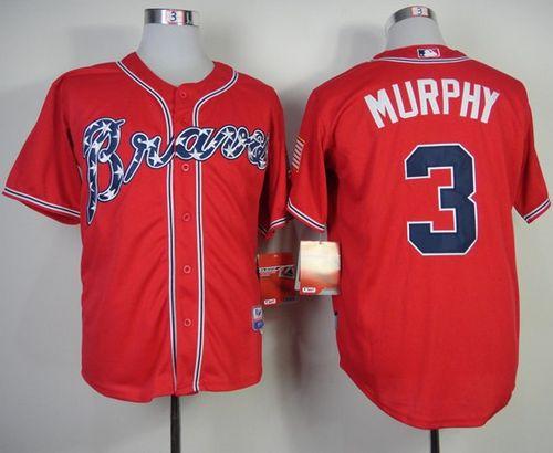 Braves #3 Dale Murphy Red Cool Base Stitched Jersey - Zenithce