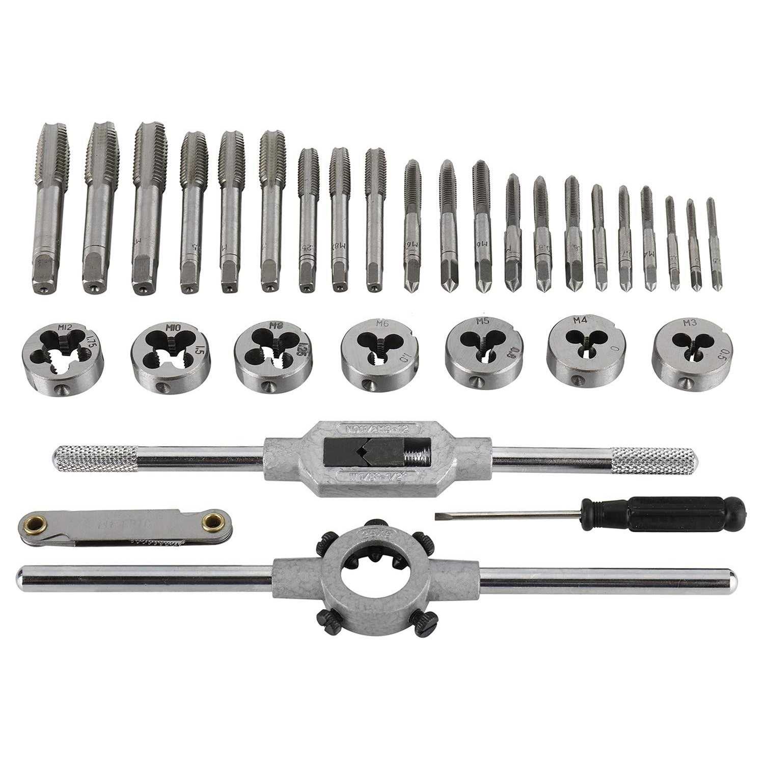 Toolly 32pcs Tap and Die Set Metric Hardened Steel Tool Set - Zenithce