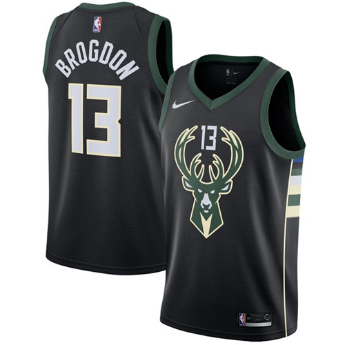 Milwaukee Bucks #13 Malcolm Brogdon Black Swingman Statement Edition Jersey - Zenithce